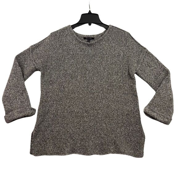 Olivia Sky Sweater Womens Size Medium Gray Ombre Crewneck Pullover Split Hem - Picture 1 of 11